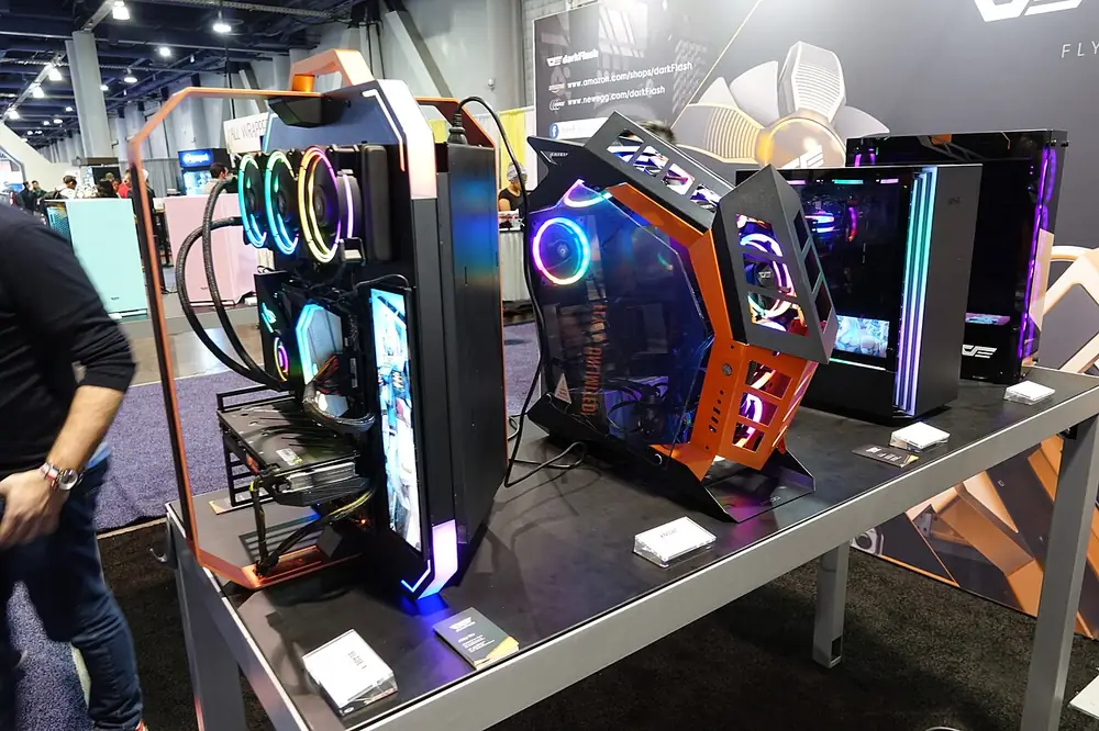 Row of gaming computers - esports betting with crypto