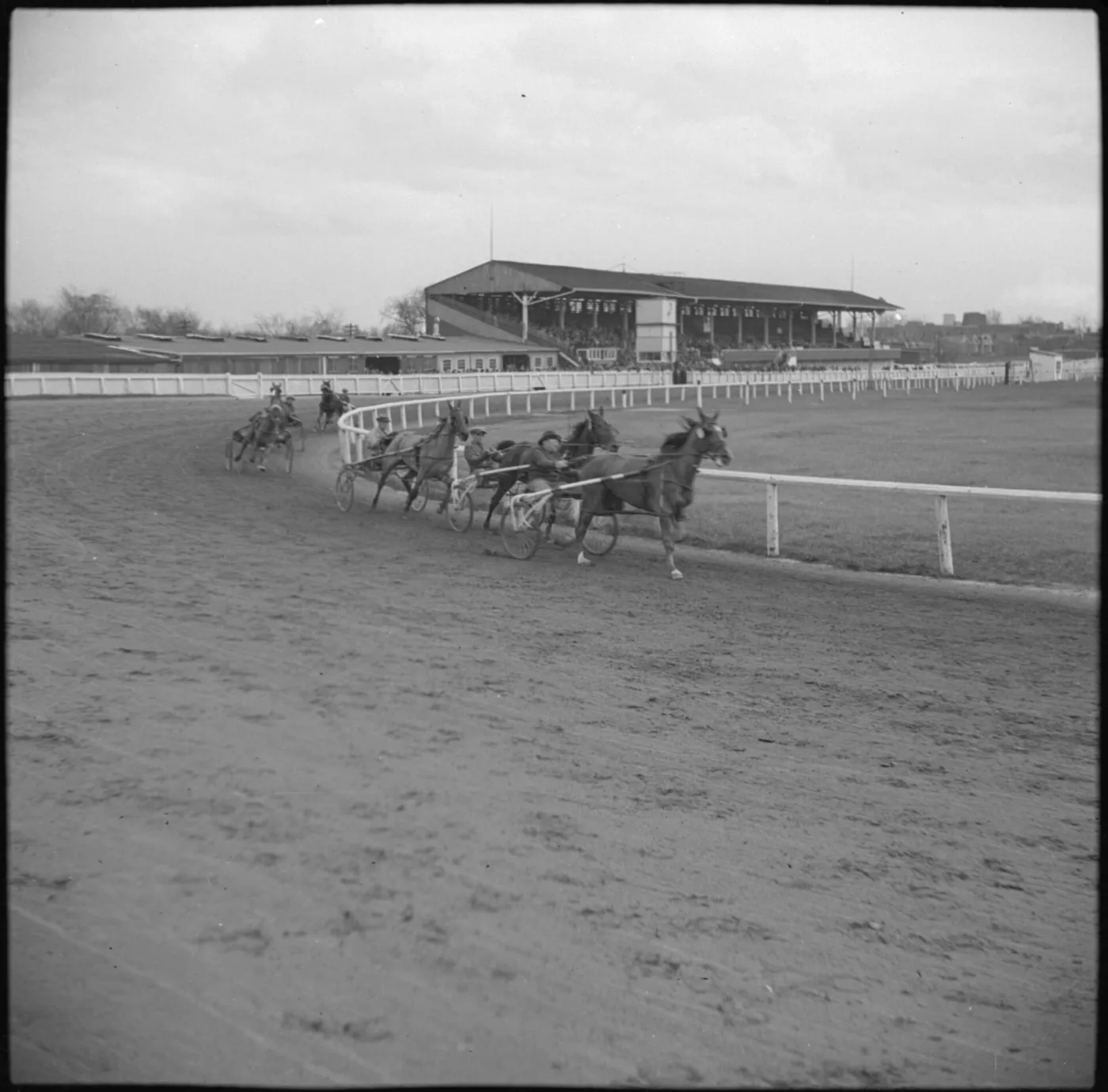how to bet on a horse race - harness racing at the Dufferin track, Toronto (historic, public domain)
